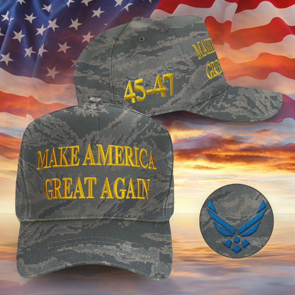Air Force MAGA Hat Trump 45 47 Embroidered Camo Hat Donald Trump 2024 Merch Headwear MAGA Gifts Air Force MAGA Hat Trump 45 47 Embroidered Camo Hat Donald Trump 2024 Merch Headwear MAGA Gifts
