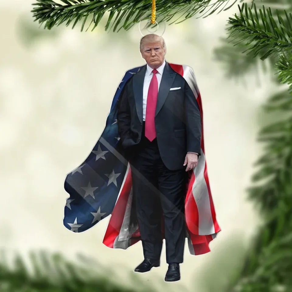 America's Captain Trump 2024 Ornament MAGA Political Ornament For Christmas Tree America's Captain Trump 2024 Ornament MAGA Political Ornament For Christmas Tree