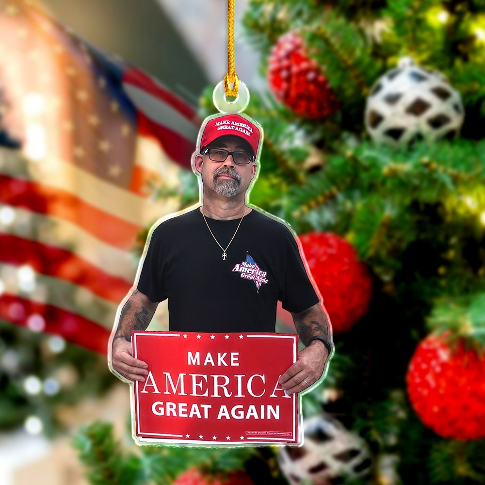 Custom Photo Make America Great Again Ornament MAGA Trump 2024 Ornament For Christmas Tree Custom Photo Make America Great Again Ornament MAGA Trump 2024 Ornament For Christmas Tree