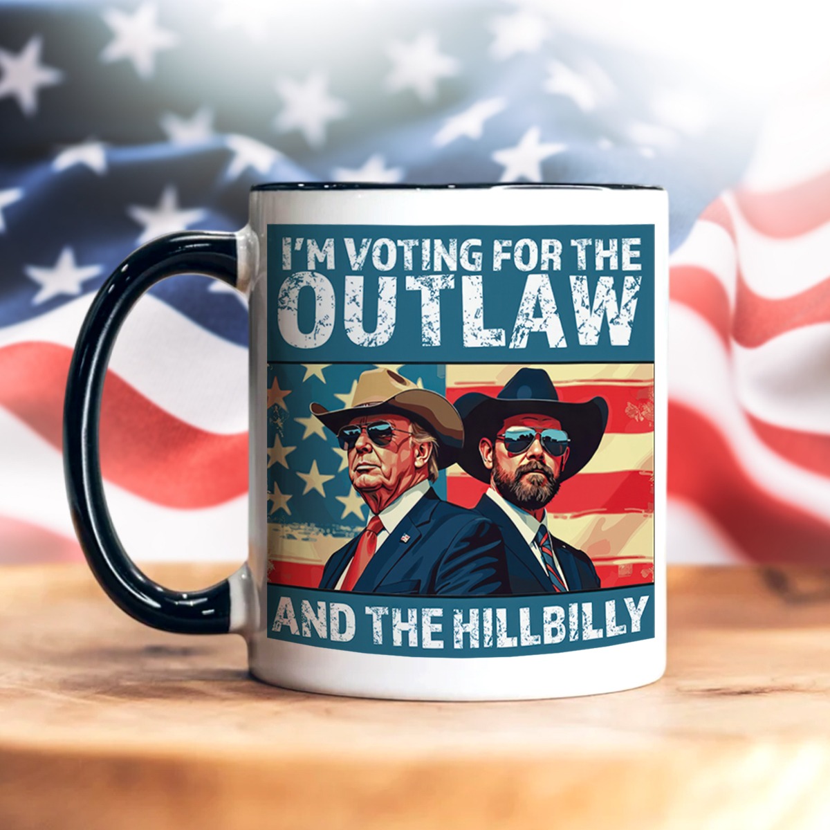 I'm Voting For The Outlaw And The Hillbilly Mug Trump Vance Mug MAGA 2024 I'm Voting For The Outlaw And The Hillbilly Mug Trump Vance Mug MAGA 2024