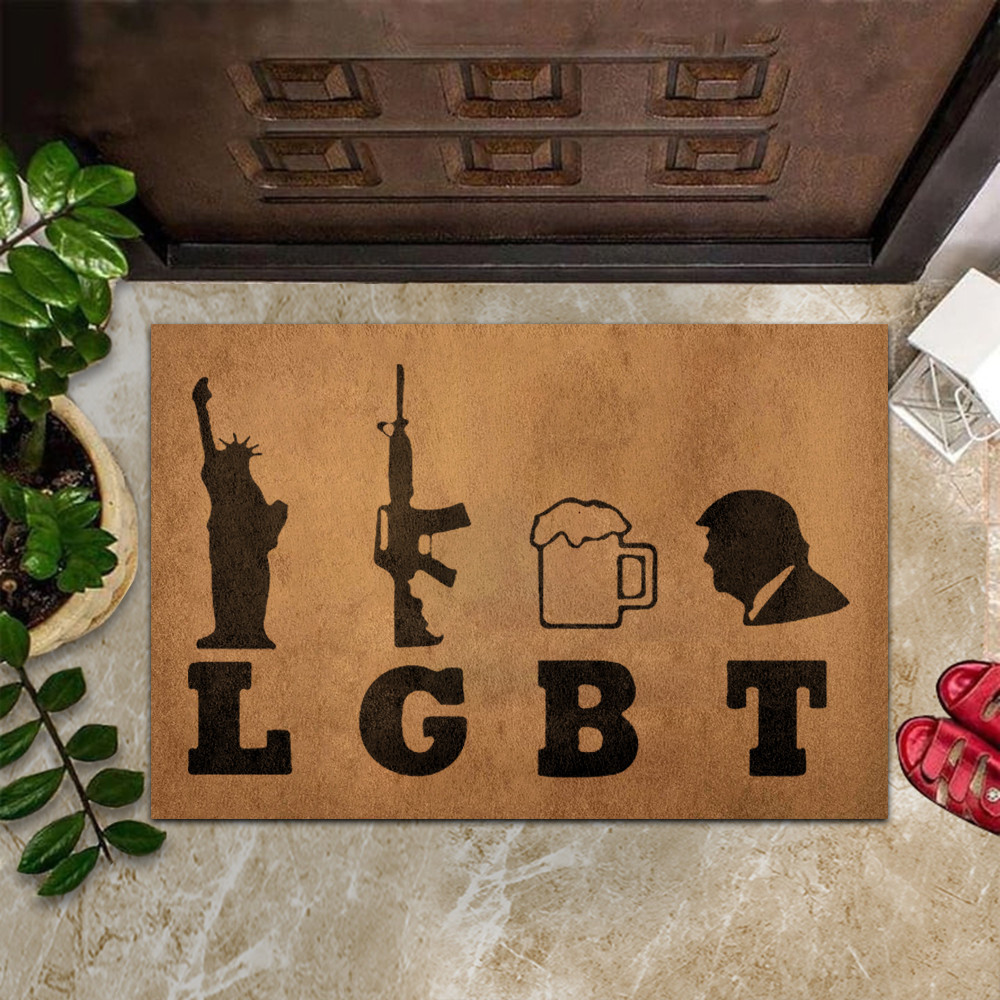 Liberty Guns Beer Trump LGBT Doormat LGBT Parody Support Donald Trump Campaign MAGA Merch Liberty Guns Beer Trump LGBT Doormat LGBT Parody Support Donald Trump Campaign MAGA Merch