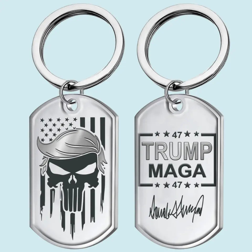 MAGA 47 Trump Punisher Keychain Donald Trump For President 2024 Patriotic Keychain MAGA 47 Trump Punisher Keychain Donald Trump For President 2024 Patriotic Keychain