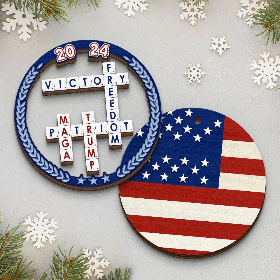 MAGA Trump 2024 2 Layer Ornament Trump For President Christmas Ornament Patriotic Decor MAGA Trump 2024 2 Layer Ornament Trump For President Christmas Ornament Patriotic Decor