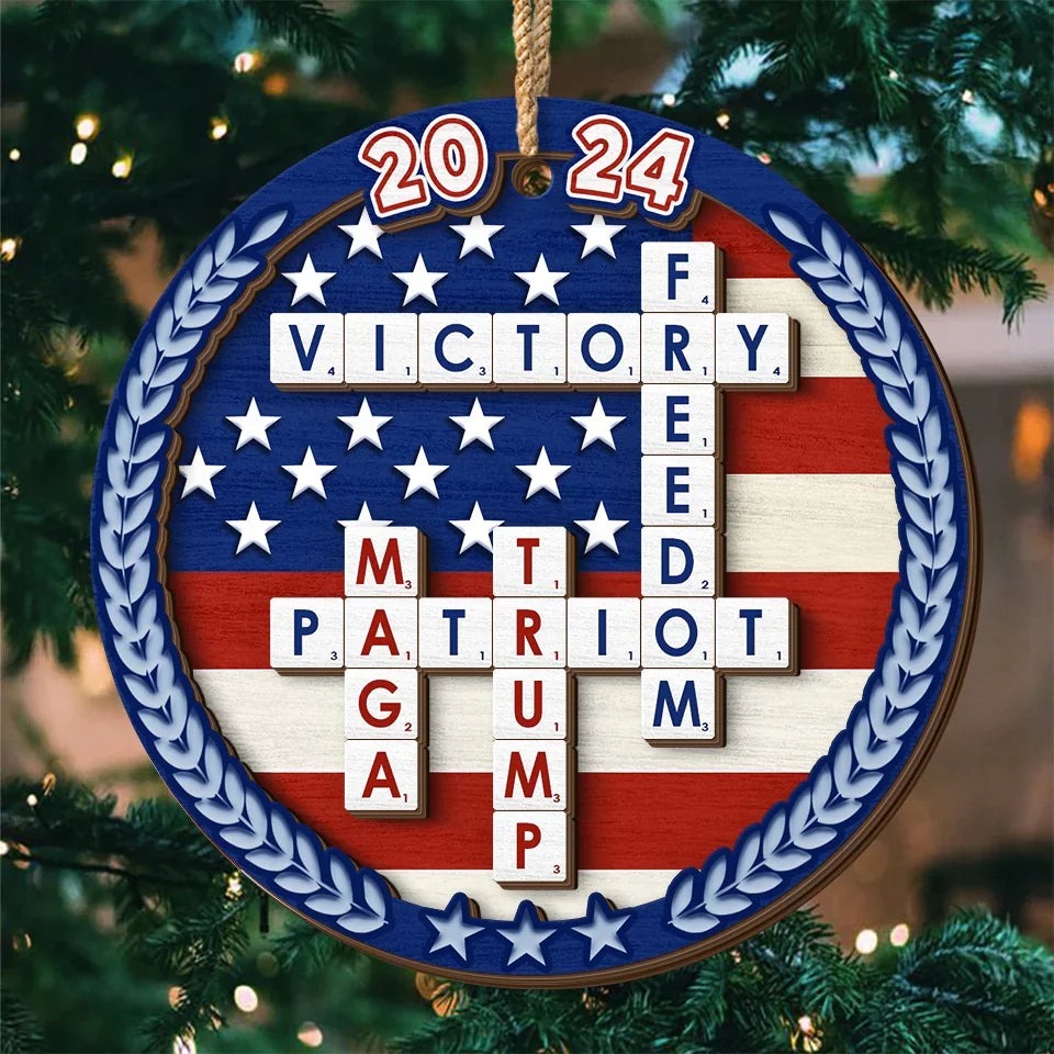 MAGA Trump 2024 2 Layer Ornament Trump For President Christmas Ornament Patriotic Decor MAGA Trump 2024 2 Layer Ornament Trump For President Christmas Ornament Patriotic Decor