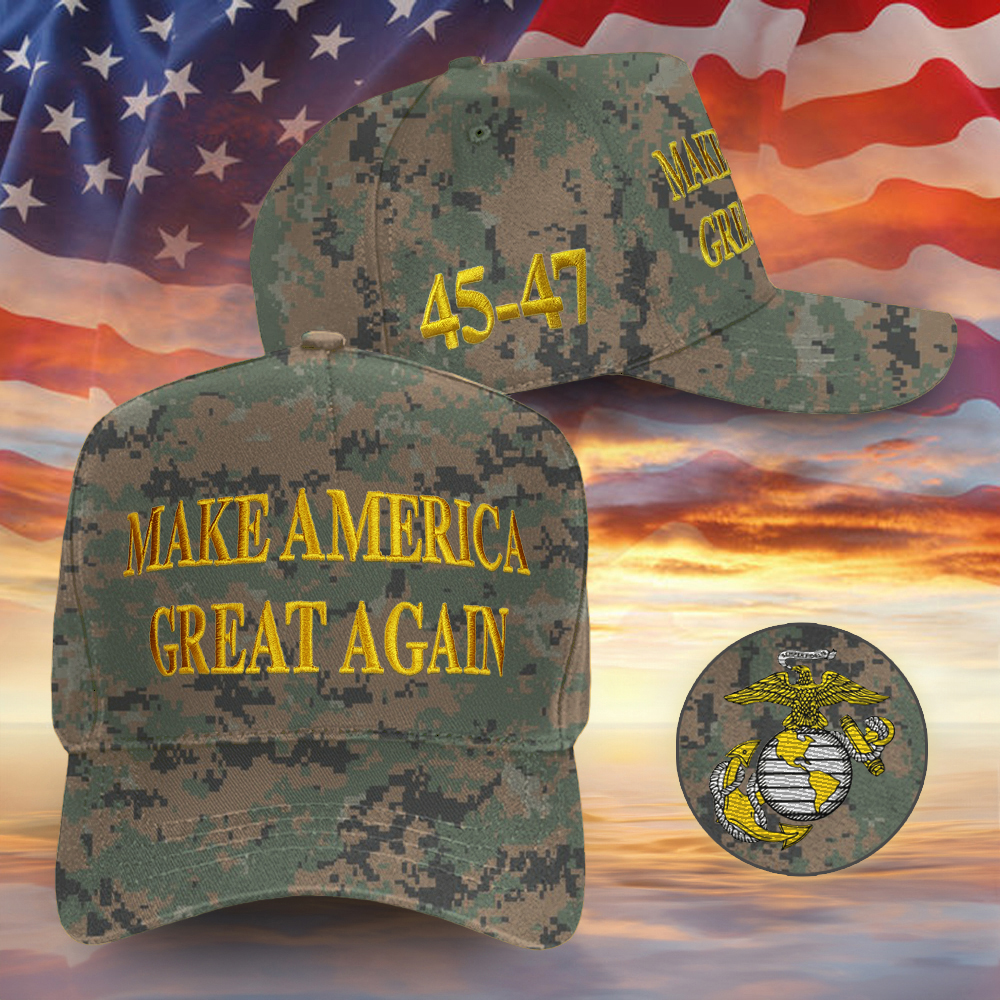 Marine Corps MAGA Hat Pro Trump 2024 Embroidered Camo Hat Donald Trump 45 47 Merch Headwear Marine Corps MAGA Hat Pro Trump 2024 Embroidered Camo Hat Donald Trump 45 47 Merch Headwear