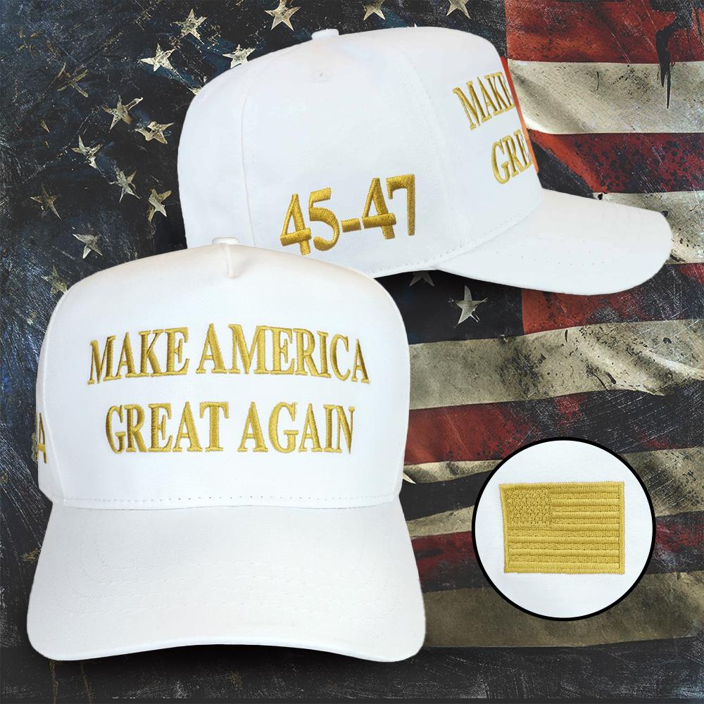 Nick Bosa MAGA Hat Embroidered Gold White MAGA Hat Donald Trump 2024 Merchandise Nick Bosa MAGA Hat Embroidered Gold White MAGA Hat Donald Trump 2024 Merchandise