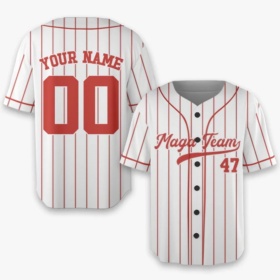 Personalized MAGA Team 47 Baseball Jersey Trump For President 2024 Patriotic Jersey Personalized MAGA Team 47 Baseball Jersey Trump For President 2024 Patriotic Jersey