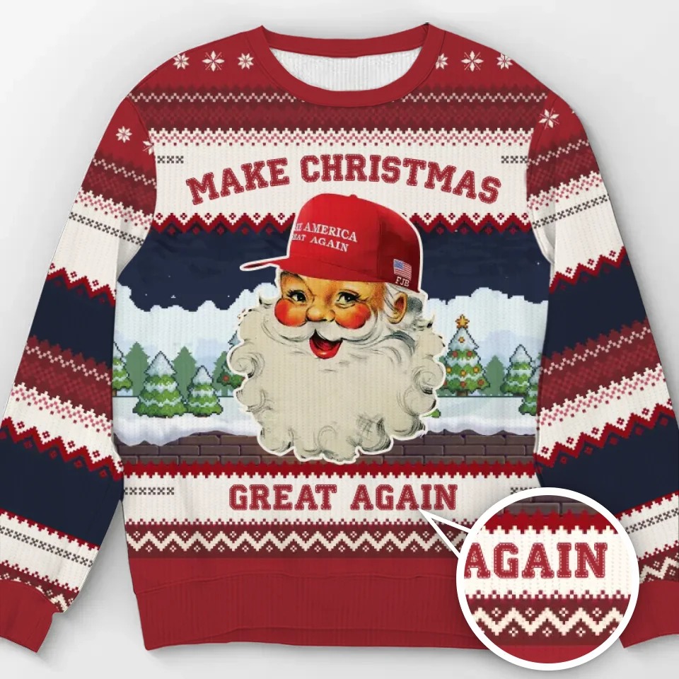 Santa Claus Make Christmas Great Again Ugly Sweater MAGA Donald Trump Sweater FJB Merch Santa Claus Make Christmas Great Again Ugly Sweater MAGA Donald Trump Sweater FJB Merch