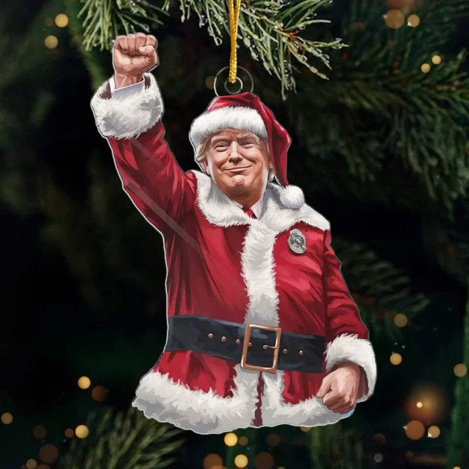 Santa Claus Trump Fight Ornament Donald Trump For President Ornament For Christmas MAGA 2024 Santa Claus Trump Fight Ornament Donald Trump For President Ornament For Christmas MAGA 2024