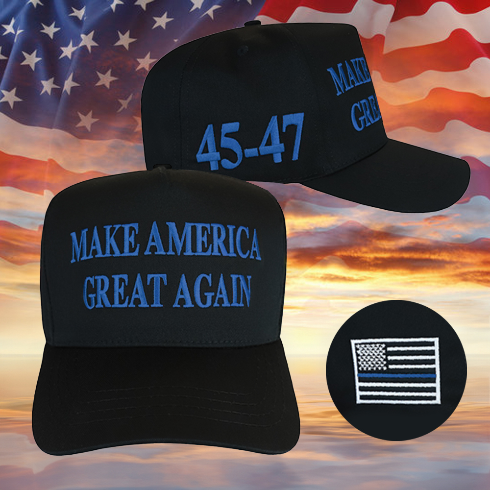 Thin Blue Line Dark Maga Hat Embroidered Black MAGA Hat Never Surrender Trump 2024 Merch Police Thin Blue Line Dark Maga Hat Embroidered Black MAGA Hat Never Surrender Trump 2024 Merch Police