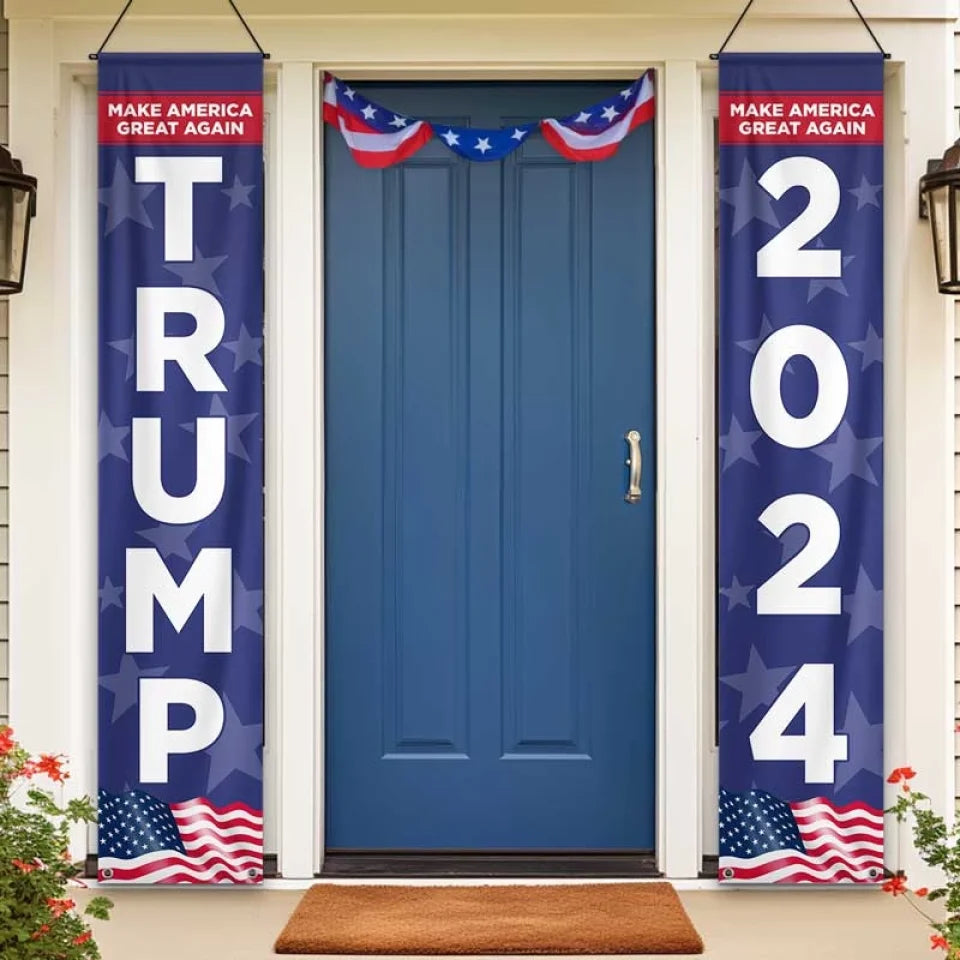 Trump 2024 Make America Great Again Porch Banner Set Pro Trump MAGA Merchandise Trump 2024 Make America Great Again Porch Banner Set Pro Trump MAGA Merchandise
