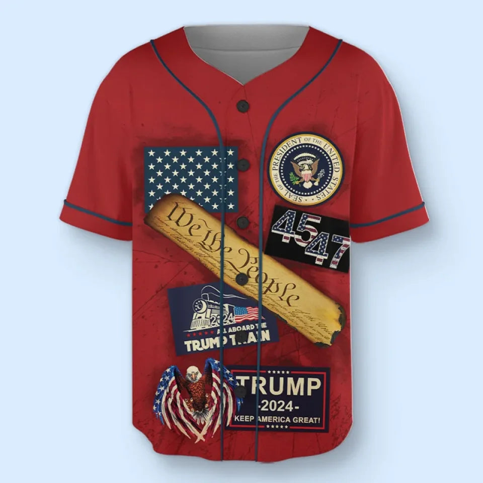 Trump 45 47 Keep America Great Baseball Jersey All Aboard The Trump Train Jersey MAGA Gifts Trump 45 47 Keep America Great Baseball Jersey All Aboard The Trump Train Jersey MAGA Gifts