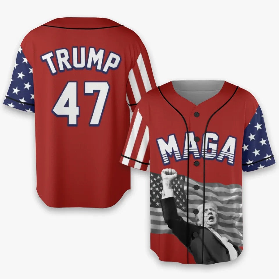 Trump 47 Baseball Jersey MAGA Donald Trump Fight Jersey Gifts For Supporters Trump 47 Baseball Jersey MAGA Donald Trump Fight Jersey Gifts For Supporters