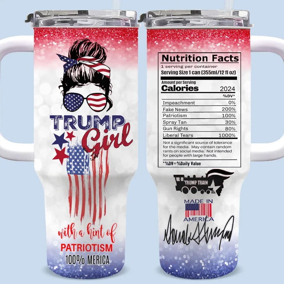 Trump Girl With A Hint Of Patriotism 100 Merica Tumbler Trump 2024 Tumbler MAGA Merchandise Trump Girl With A Hint Of Patriotism 100 Merica Tumbler Trump 2024 Tumbler MAGA Merchandise