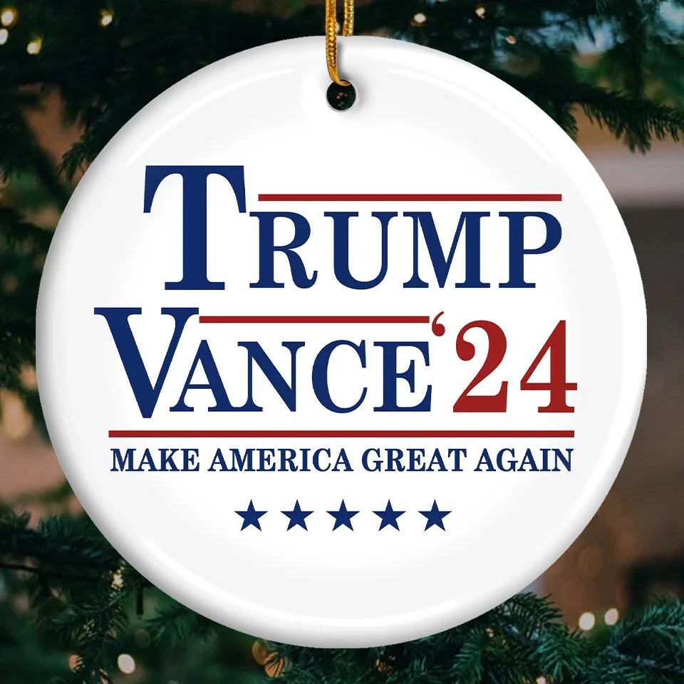 Trump Vance 2024 Christmas Ornament MAGA Merch Pro Trump Patriotic Christmas Decorations Trump Vance 2024 Christmas Ornament MAGA Merch Pro Trump Patriotic Christmas Decorations