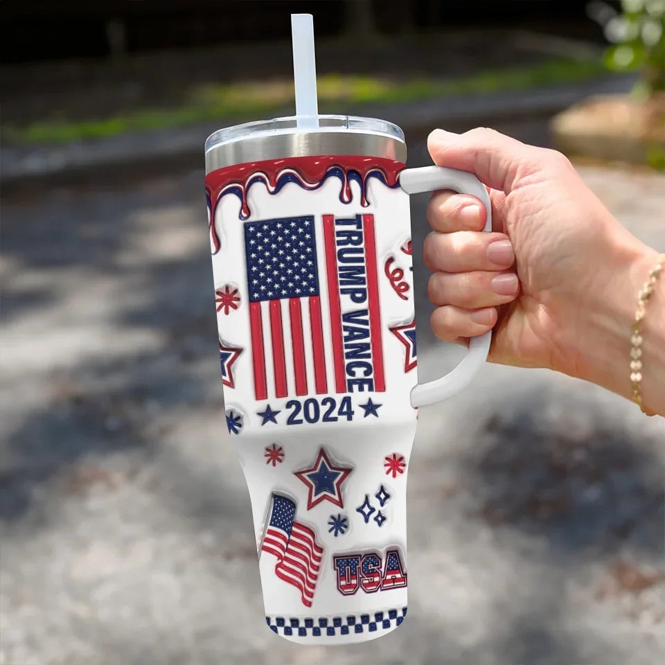 Trump Vance 2024 Inflated 3D Tumbler USA President Donald Trump Tumbler For MAGA Supporters Trump Vance 2024 Inflated 3D Tumbler USA President Donald Trump Tumbler For MAGA Supporters
