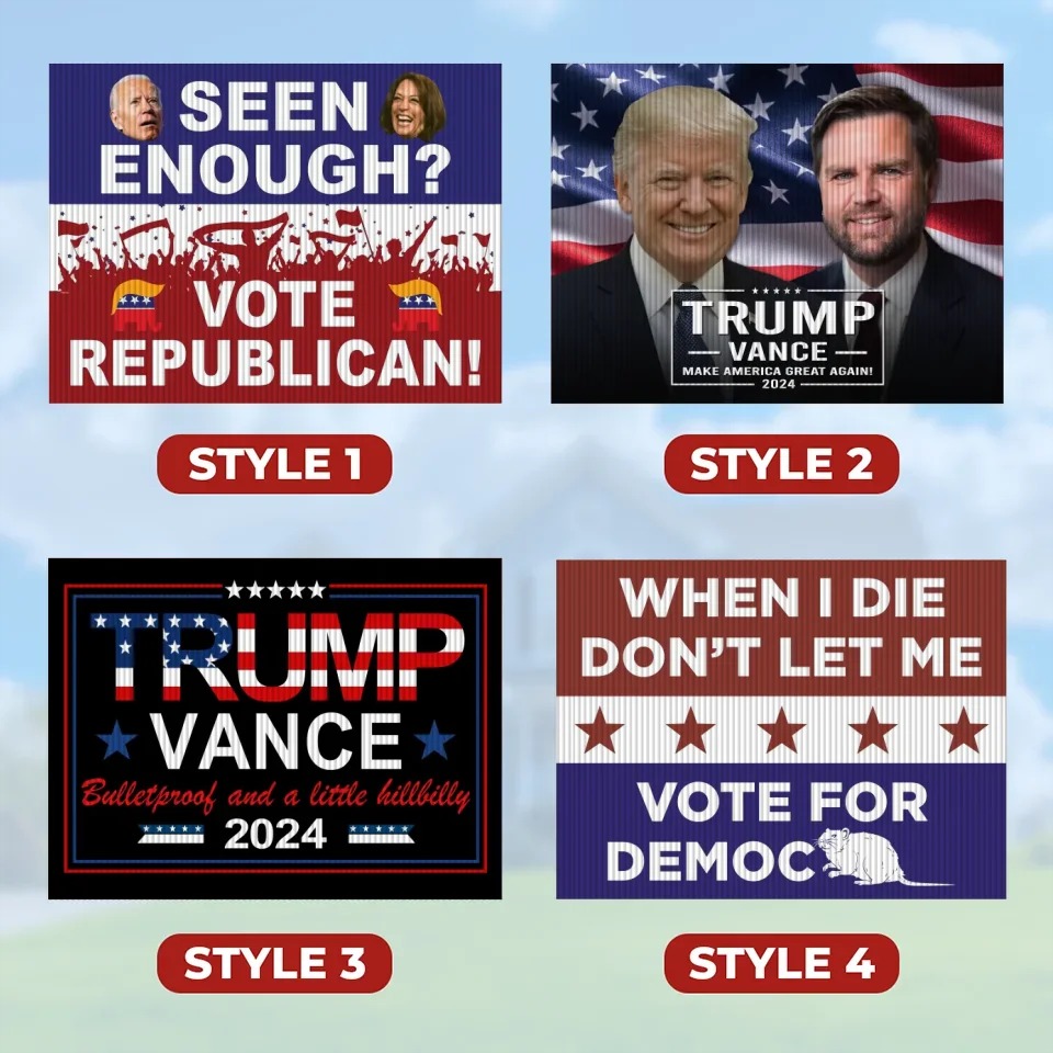 Trump Vance 2024 Yard Sign 4 Set Make America Great Again MAGA Signs Trump For President Merch Trump Vance 2024 Yard Sign 4 Set Make America Great Again MAGA Signs Trump For President Merch