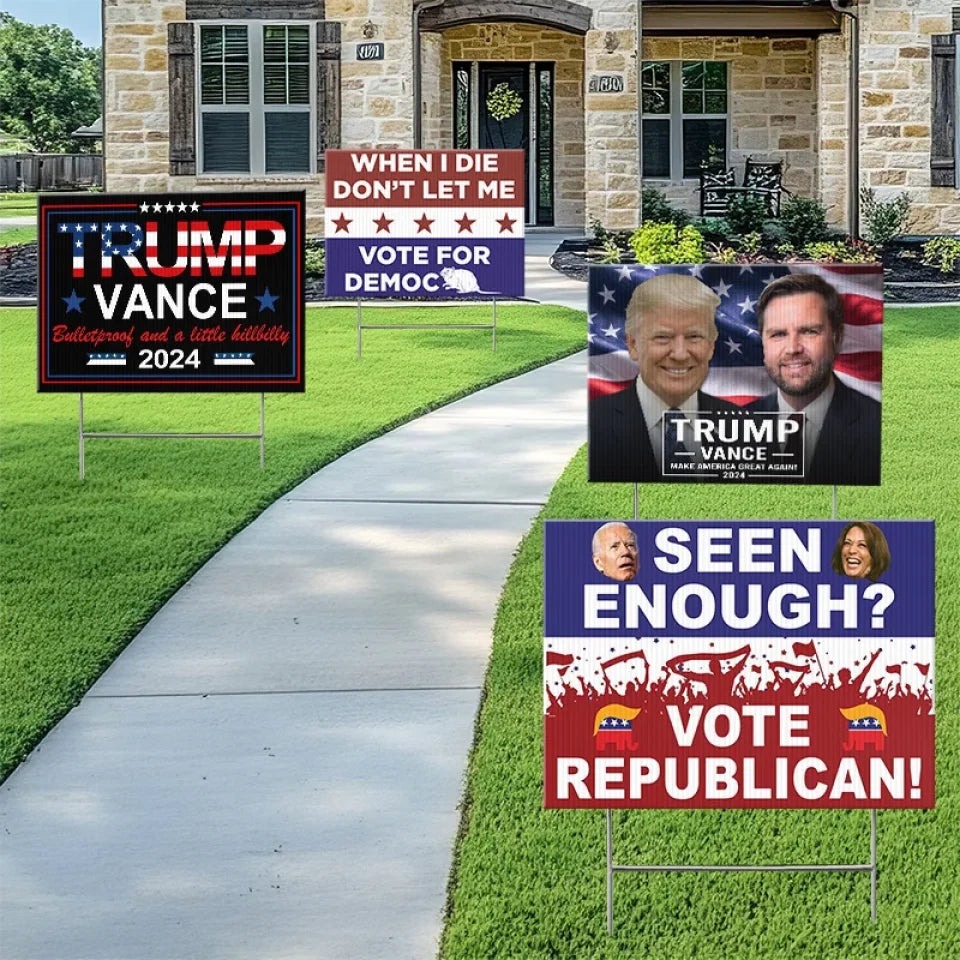 Trump Vance 2024 Yard Sign 4 Set Make America Great Again MAGA Signs Trump For President Merch Trump Vance 2024 Yard Sign 4 Set Make America Great Again MAGA Signs Trump For President Merch