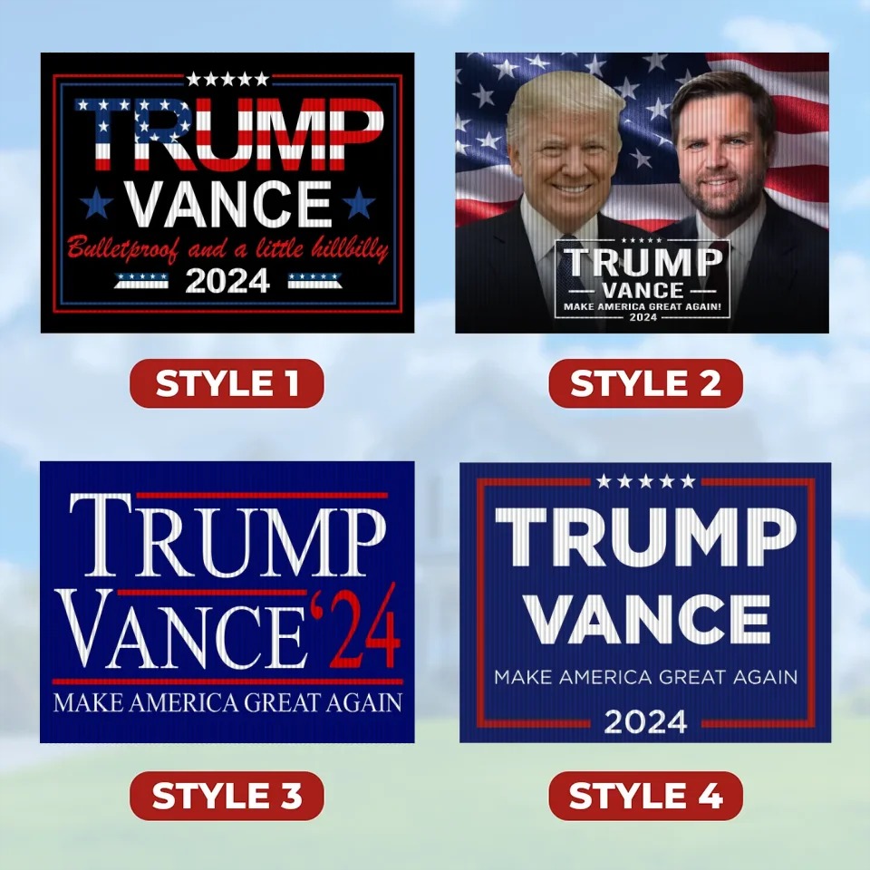 Trump Vance Make America Great Again 2024 Yard Sign 4 Set MAGA Sign Pro Trump Merchandise Trump Vance Make America Great Again 2024 Yard Sign 4 Set MAGA Sign Pro Trump Merchandise