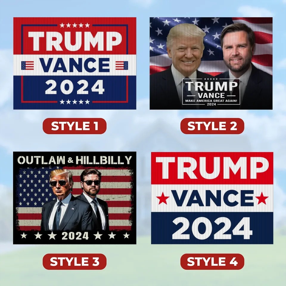 Trump Vance Make America Great Again 2024 Yard Sign 4 Set Outlaw And Hillbilly MAGA Sign Trump Vance Make America Great Again 2024 Yard Sign 4 Set Outlaw And Hillbilly MAGA Sign