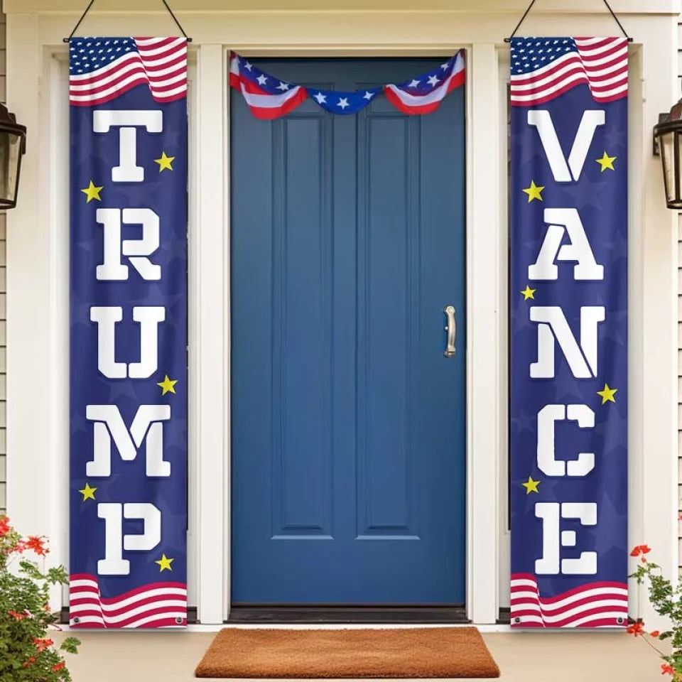 Trump Vance Porch Banner Set MAGA 2024 Trump Campaign Merch Patriotic Home Decor Trump Vance Porch Banner Set MAGA 2024 Trump Campaign Merch Patriotic Home Decor