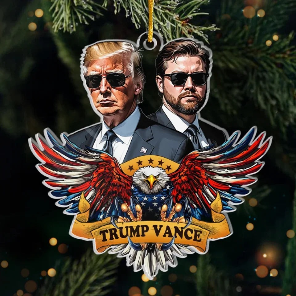 US Eagle Trump Vance Ornament Shape Trump And Vance 2024 President Election Ornament MAGA Gift US Eagle Trump Vance Ornament Shape Trump And Vance 2024 President Election Ornament MAGA Gift