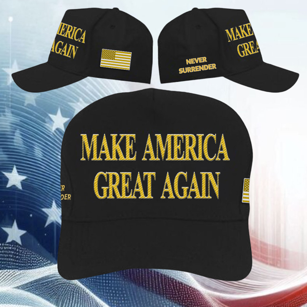Black And Gold Trump Hat Embroidered Make America Great Again Hat Never Surrender Merchandise Black And Gold Trump Hat Embroidered Make America Great Again Hat Never Surrender Merchandise