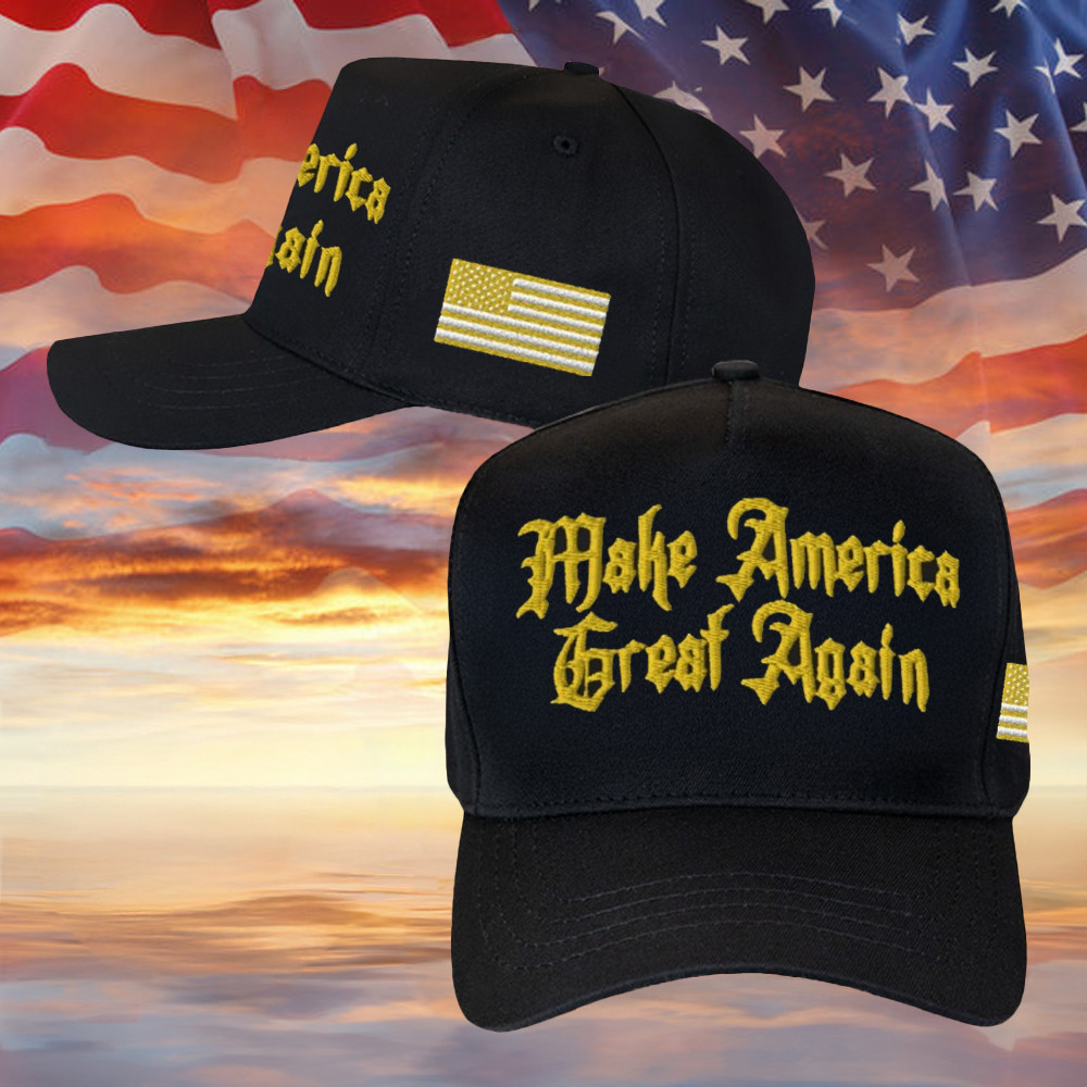 Black And Gold Trump Hat Make America Great Again Hat MAGA Merchandise Black And Gold Trump Hat Make America Great Again Hat MAGA Merchandise