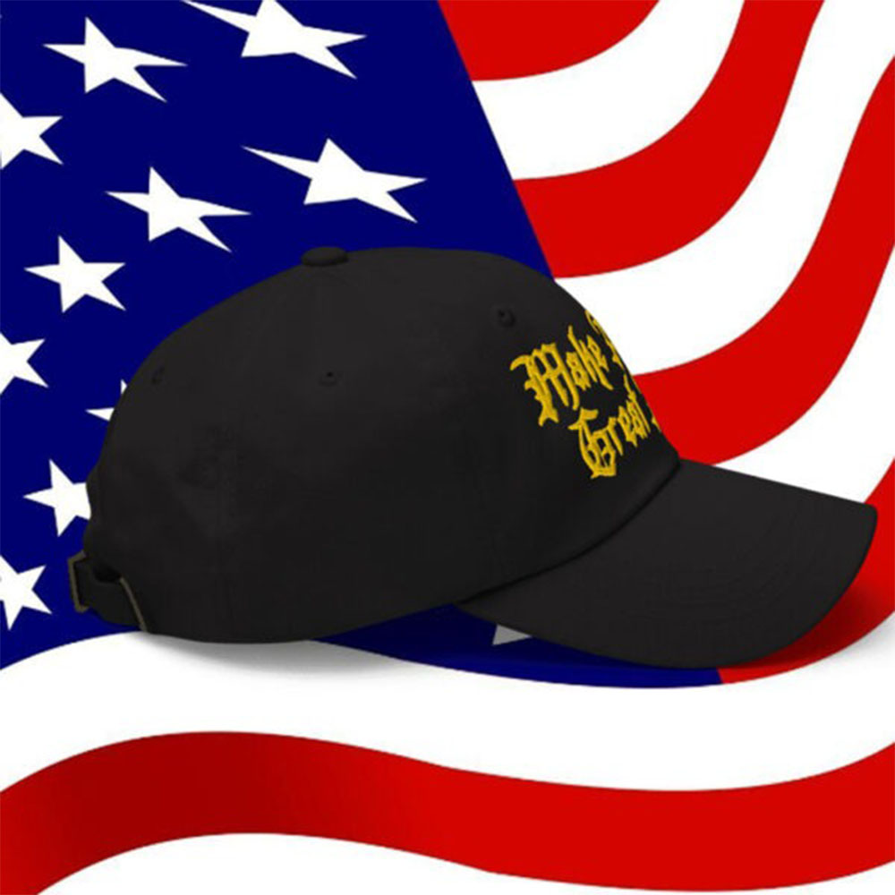 Dark Gothic Maga Hat Black And Gold Maga Hat Dark Gothic Maga Hat Black And Gold Maga Hat