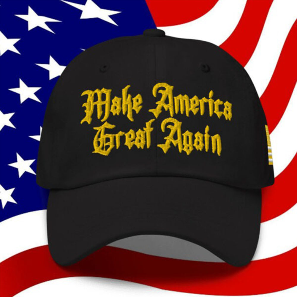 Dark Gothic Maga Hat Black And Gold Maga Hat Dark Gothic Maga Hat Black And Gold Maga Hat