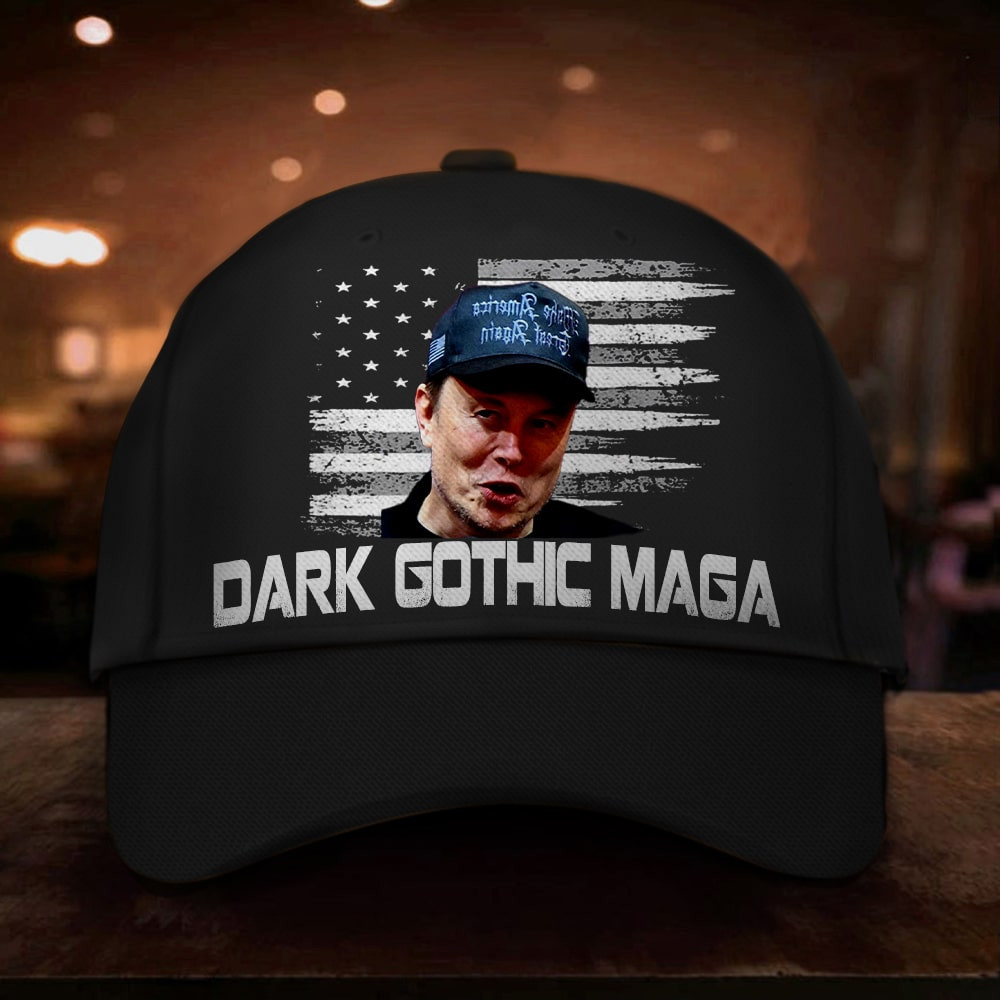 Dark Gothic Maga Hat Elon Musk Hat Make America Great Again Donald Trump 2024 Merch Dark Gothic Maga Hat Elon Musk Hat Make America Great Again Donald Trump 2024 Merch