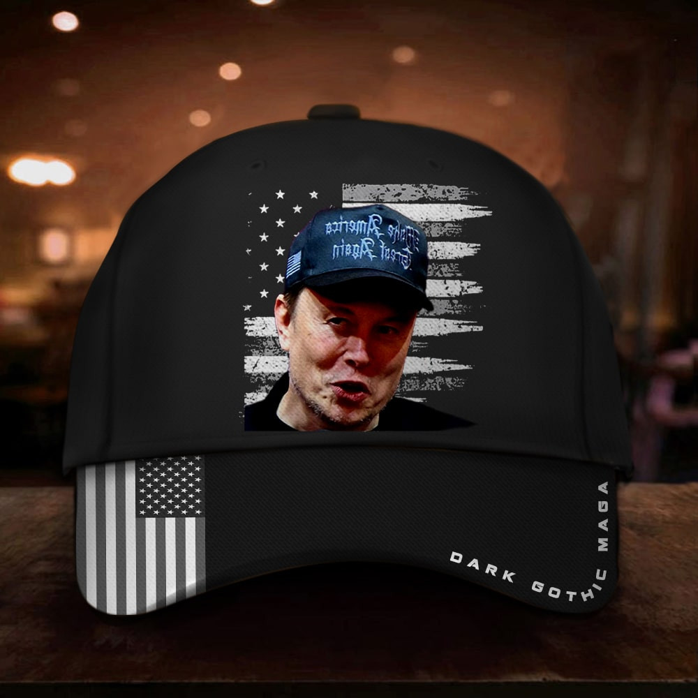 Dark Gothic Maga Hat Elon Musk Make America Great Again Hat Donald Trump 2024 Merch Dark Gothic Maga Hat Elon Musk Make America Great Again Hat Donald Trump 2024 Merch