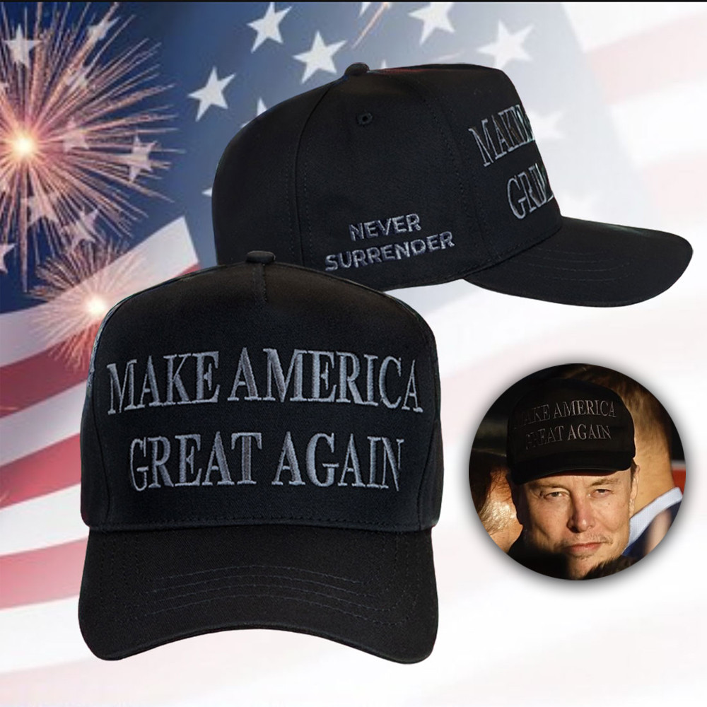 Elon Musk Black Maga Hat Embroidered Dark Maga Hat Make America Great Again Donald Trump Merch Elon Musk Black Maga Hat Embroidered Dark Maga Hat Make America Great Again Donald Trump Merch