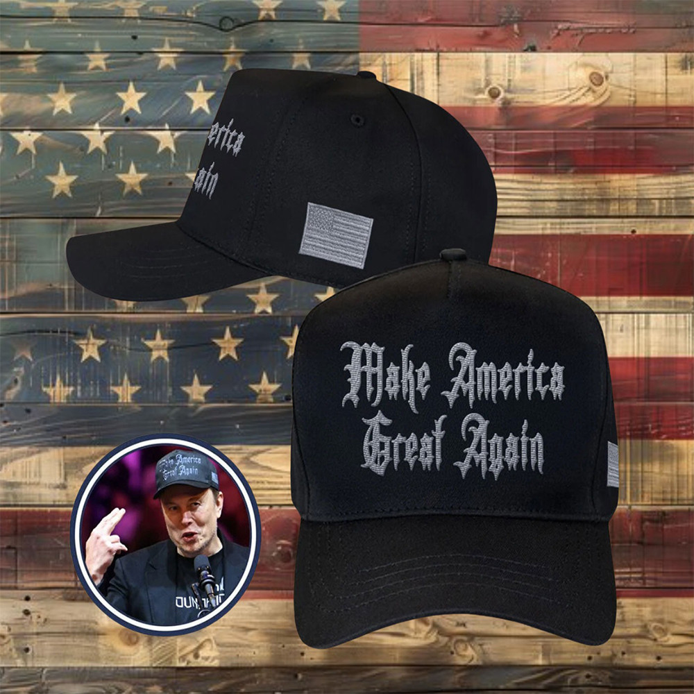 Elon Musk Dark Gothic MAGA Hat Make America Great Again Trump Black Dar MAGA Hat Elon Musk Dark Gothic MAGA Hat Make America Great Again Trump Black Dar MAGA Hat