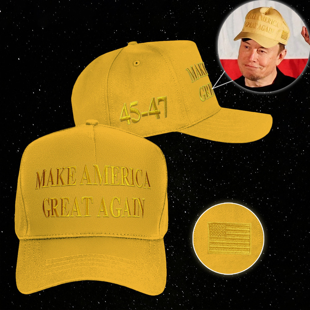 Gold Dark Maga Hat Elon Musk Trump Hat Make America Great Again Trump 2024 Merch Gold Dark Maga Hat Elon Musk Trump Hat Make America Great Again Trump 2024 Merch