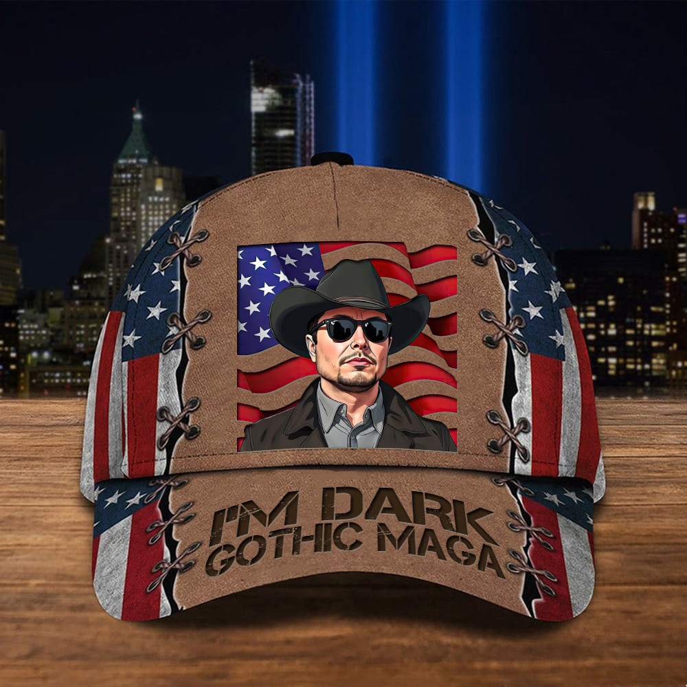 I'm Dark Gothic Maga 2024 Hat Elon Musk Patriotic Hat Trump Merch MAGA Gifts For Dad I'm Dark Gothic Maga 2024 Hat Elon Musk Patriotic Hat Trump Merch MAGA Gifts For Dad
