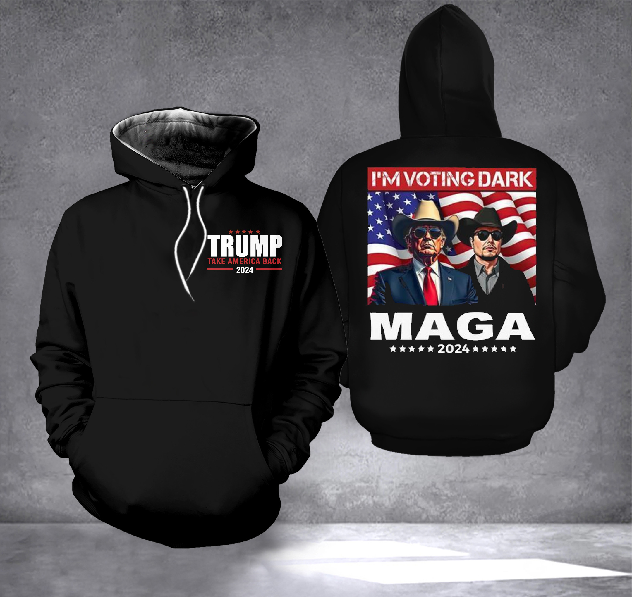 I'm Voting Dark Maga 2024 Hoodie Trump 2024 Take America Back Hoodie Elon Musk Trump Merch I'm Voting Dark Maga 2024 Hoodie Trump 2024 Take America Back Hoodie Elon Musk Trump Merch