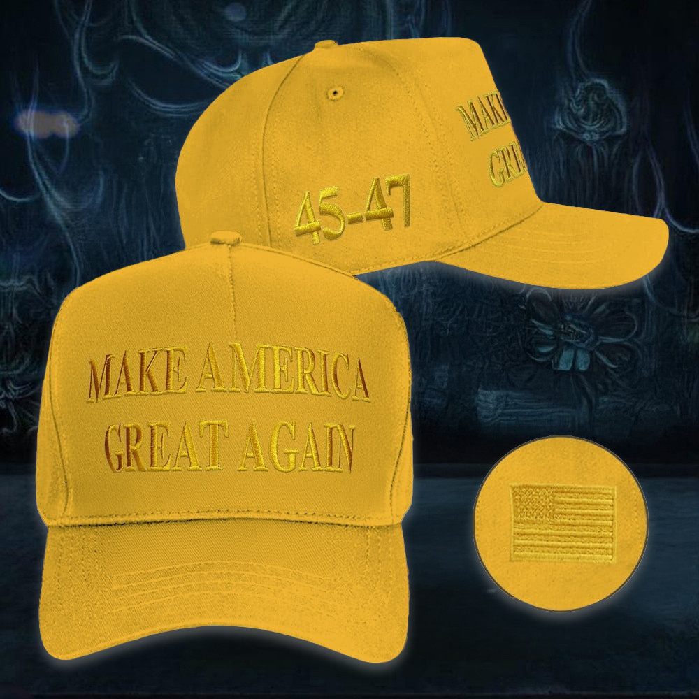 Trump Dark Maga Hat Embroidered Gold Make America Great Again Cap Trump 45 47 Cap Trump Dark Maga Hat Embroidered Gold Make America Great Again Cap Trump 45 47 Cap